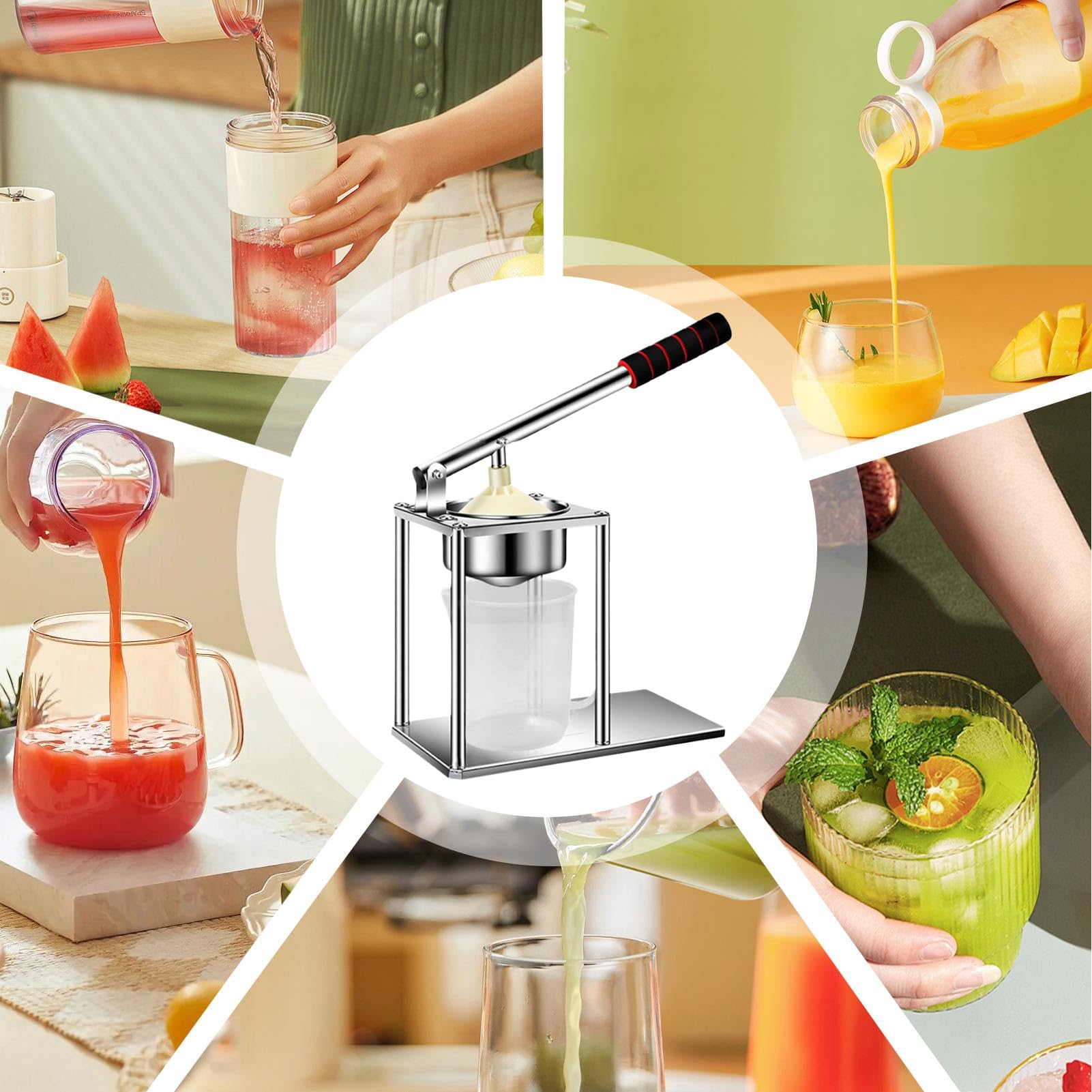 Spremiagrumi manuale in ghisa resistente, manico ergonomico per la massima estrazione del succo dagli agrumi, spremiagrumi a mano, per cucina, bar, uso domestico