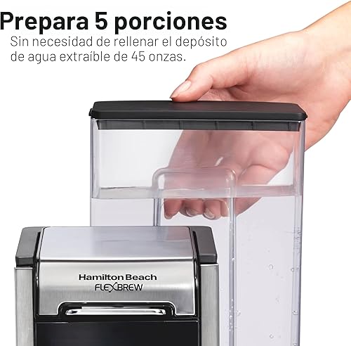 Vista 5 de Cafetera Hamilton Beach FlexBrew Advanced 4 en 1 de porción individual para café caliente y helado con depósito de agua removible de 45 oz., uso