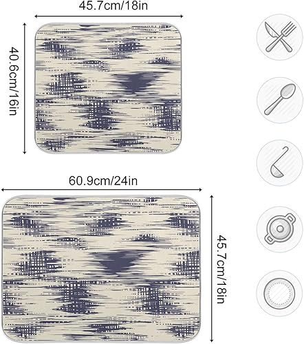 Miniatura 3 de Macrame Check Tie Dye Pattern Dish Mat Kitchen Counter Drain Matt Tapete Para Cocina 16'' x 18''