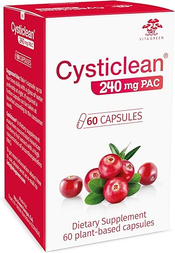 Cysticlean Suplemento de arándano PAC de 240 mg para la salud del tracto urinario (60 unidades)