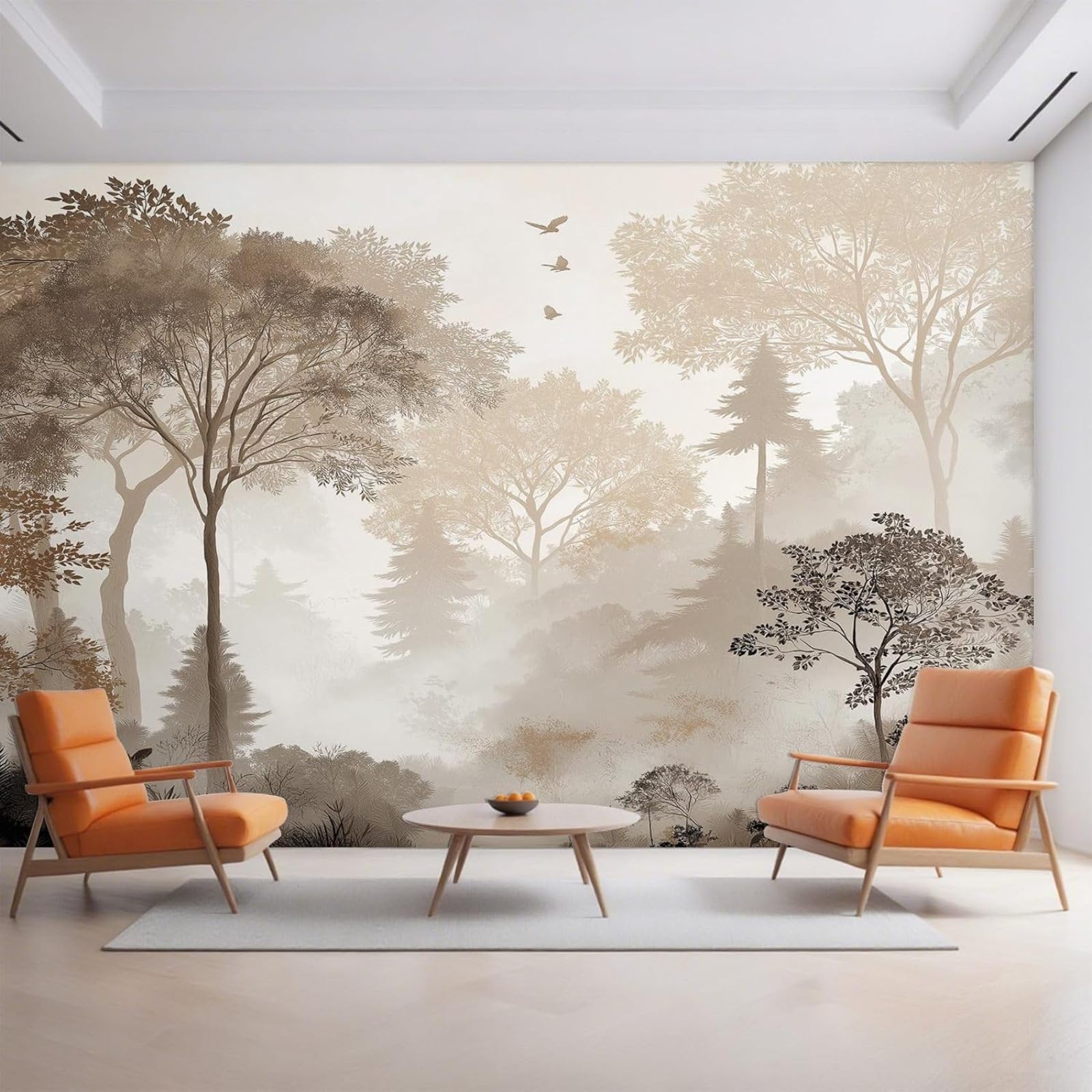 XLMING Retro Creativo Tridimensional Bosque Pájaros Volando 3D Papel Pintado Lujo Casa Sala Decoración Estar Comedor Sofá Dormitorio TV Fondo de Pared-430cm×300cm