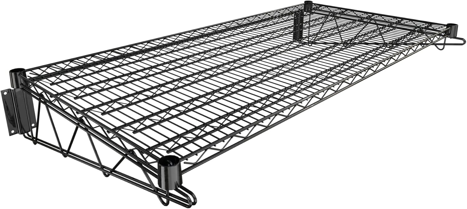 24 x 48 Black Epoxy Wire Wall Mount Shelf