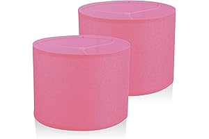 Pink Fabric Lampshade Set of 2 for Table and Floor Lamps