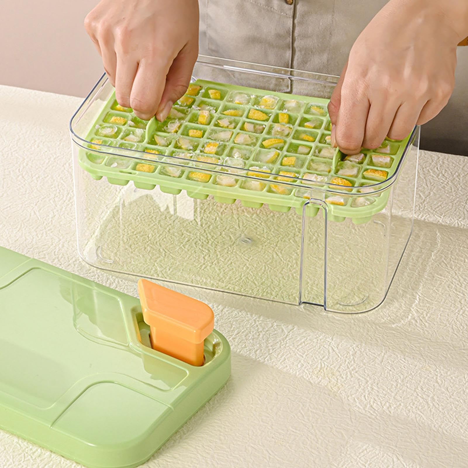 Cubitera Hielo 5 Piezas de Cubitera Apilable y Reutilizable con Contenedor | Moldes De Hielo Para Cóctel Con 77 Cavidades para congelador y cocina, enfriar bebidas, café, cóctel y whisky, y otras