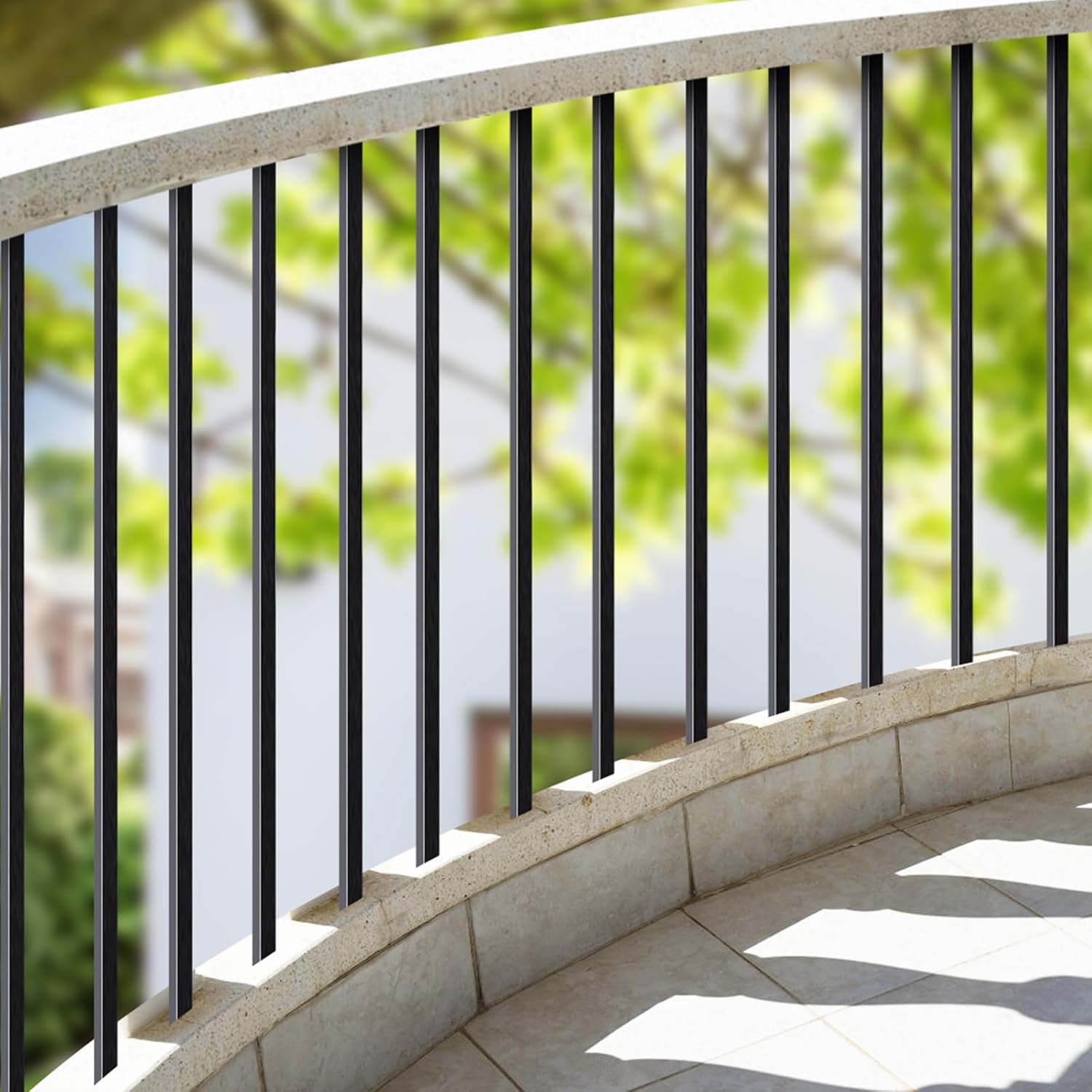 Stair Balusters for Staircase Interior 15PCS, Wrought Iron Balusters Set, Square Hollow Stair Spindles-1/2 Metal Balusters -Iron Railing for Stairs Baluster
