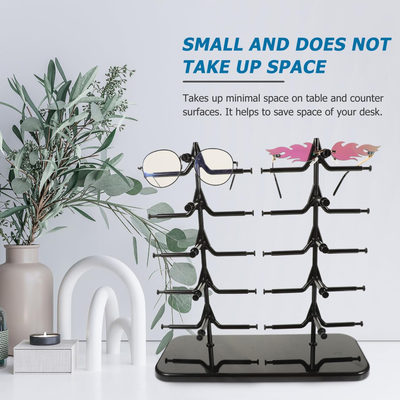 Porta Occhiali Da 10 Paia - Espositore Bianco Per Negozio O Casa, In ABS Resistente