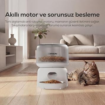 Xenon Smart Otomatik Mama Kabı | 3L Mobil Kontrol Paslanmaz Çelik Kase Çift Güç Desteği X8613