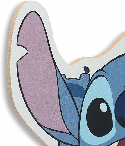 Miniatura 4 de Open Road Brands Disney Lilo and Stitch - Decoración de pared de madera troquelada, adorable arte de pared de puntada para dormitorio de niños, sala