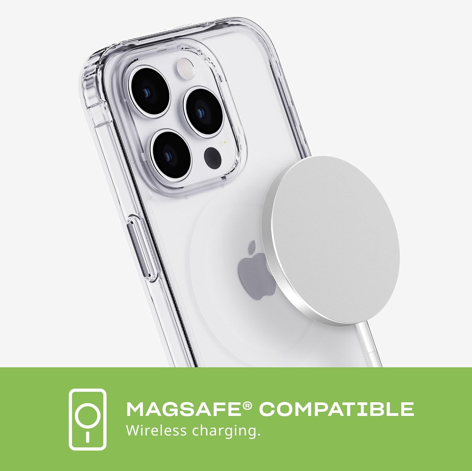Tech21 Evo Clear case for iPhone 15 Pro - Compatible with MagSafe - Impact Protection Case - Clear