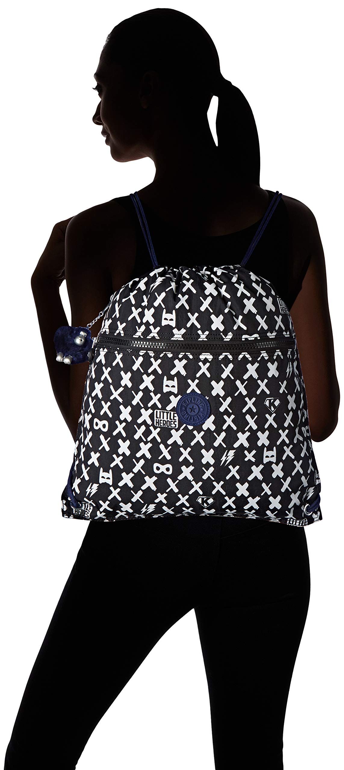 Kipling Supertaboo, Mochila con Cordón, Multifunciónal, Impermeable, 45 cm, 15 L, 0.24 kg, Azul (Galaxy Metallic) — view 4