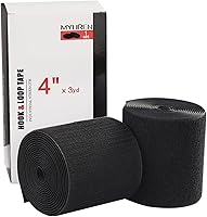 Vista 8 de Cinta de gancho y bucle para coser 1 pulgada, tiras de nailon no adhesivas en la parte trasera, cinta de tela no adhesiva entrelazada, negra, 11.5