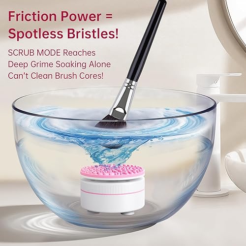 Miniatura 2 de Norate Limpiador de brochas de maquillaje, máquina limpiadora eléctrica de brochas de maquillaje, limpieza profunda, elimina los residuos de las