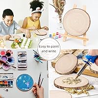 Vista 3 de Maputune 8 piezas de rodajas de madera grandes de 9-10 pulgadas sin terminar para centros de mesa, plato de madera rústica natural para manualidades