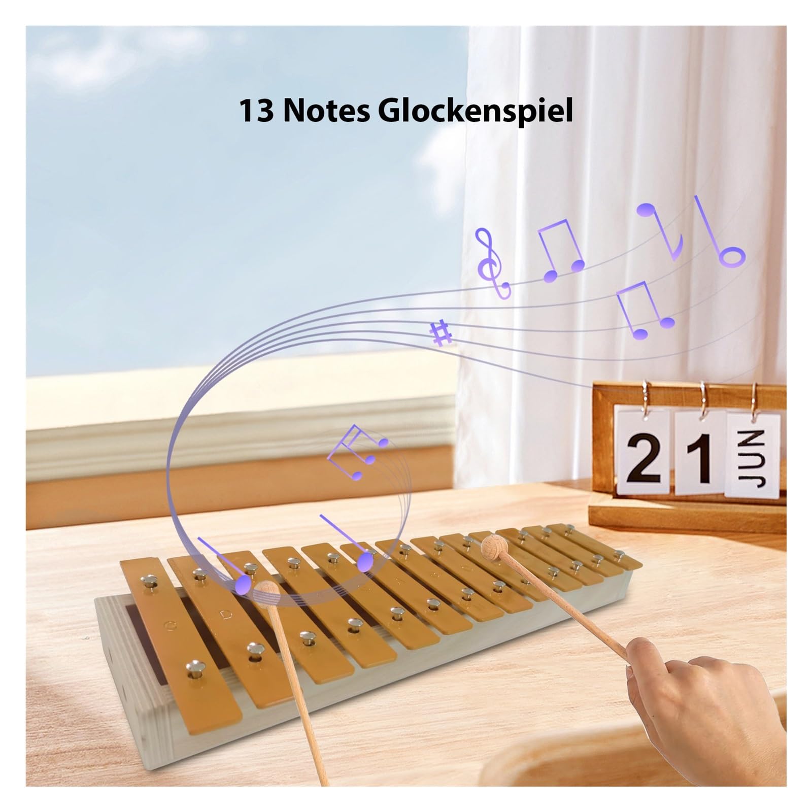 Xilofono Xilofono color legno con 13 note | Glockenspiel classico