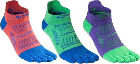 Azarxis Calcetines deportivos de cinco dedos para correr para mujeres y hombres, calcetines de corte bajo hasta el tobillo, calcetines de un cuarto de punto, 3 pares