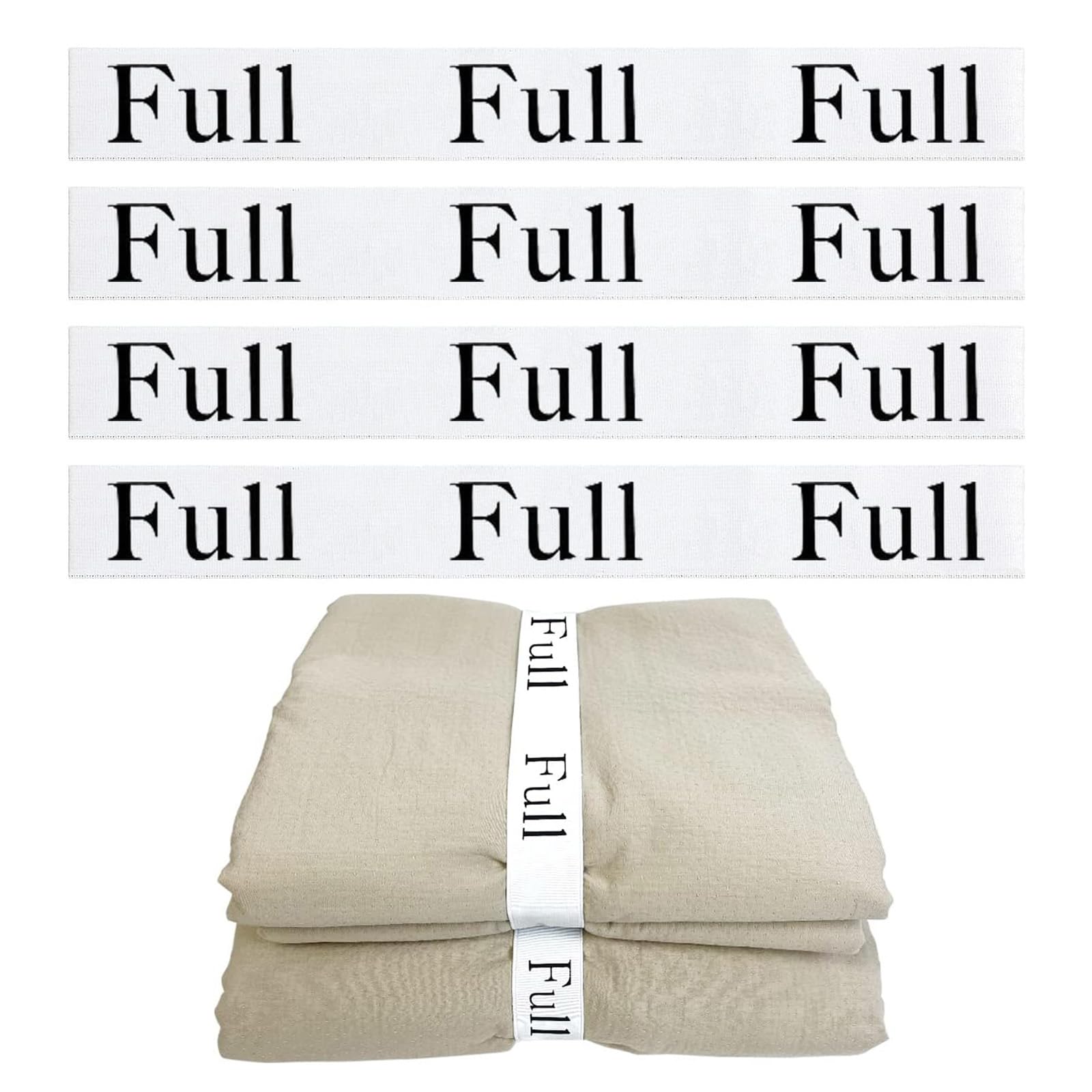 Tekalobr 4pcs Bed Sheet Organizer Bands, Closet Organization Sheet Straps, Sheet Keepers Elastic Sheet Storage Sheet Sets for Organizing, Linen Labels Bedding Storage Bedroom (Full)