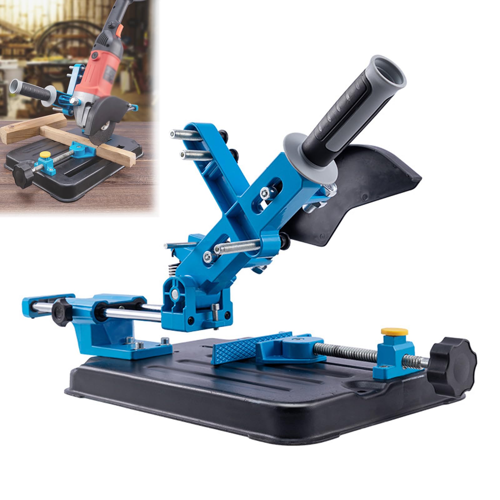 Supporto per smerigliatrice angolare, Supporto per smerigliatrice angolare con Design Push-Pull a Doppio Binario e Base Stabile, Adatto per smerigliatrici angolari da 100-125 mm