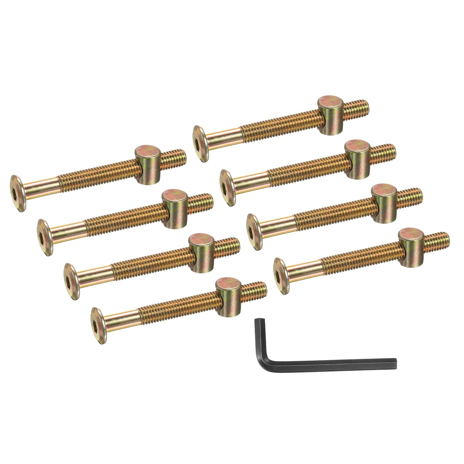 PATIKIL 8 Set Bunk Bed Bolts and Nuts Kit, M8x75mm Furniture Bolts Hex Drive Socket Cap Hardware Replacement for Beds Headboards Chairs