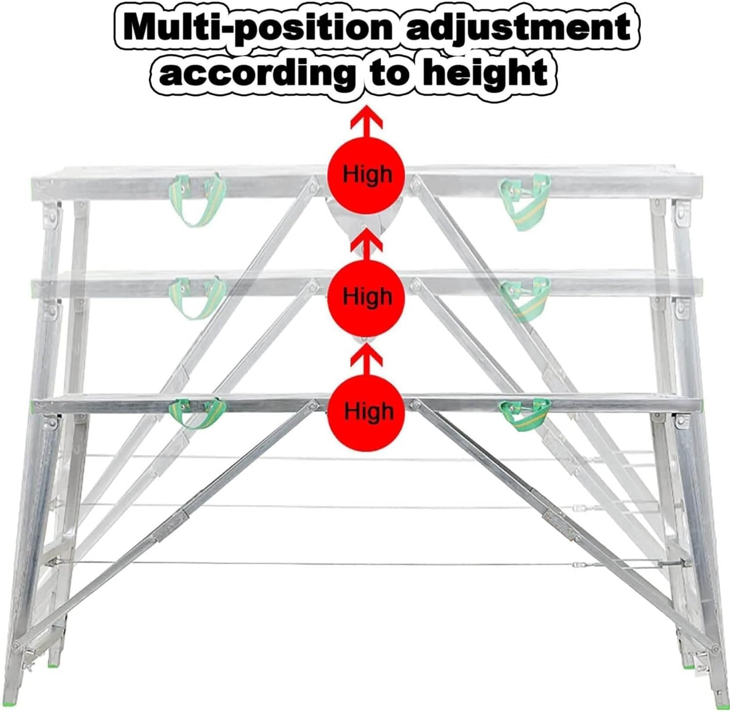 Adjustable Work Platform Scaffolding Equipment Multipurpose Scaffold Tower Ladder Stool Bench for Home Improvement Washing Vehicles(140cm)