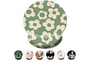 Ergonomic Floral Mouse Pad with Integrated Wrist Rest for Enhanced Comfort and Support