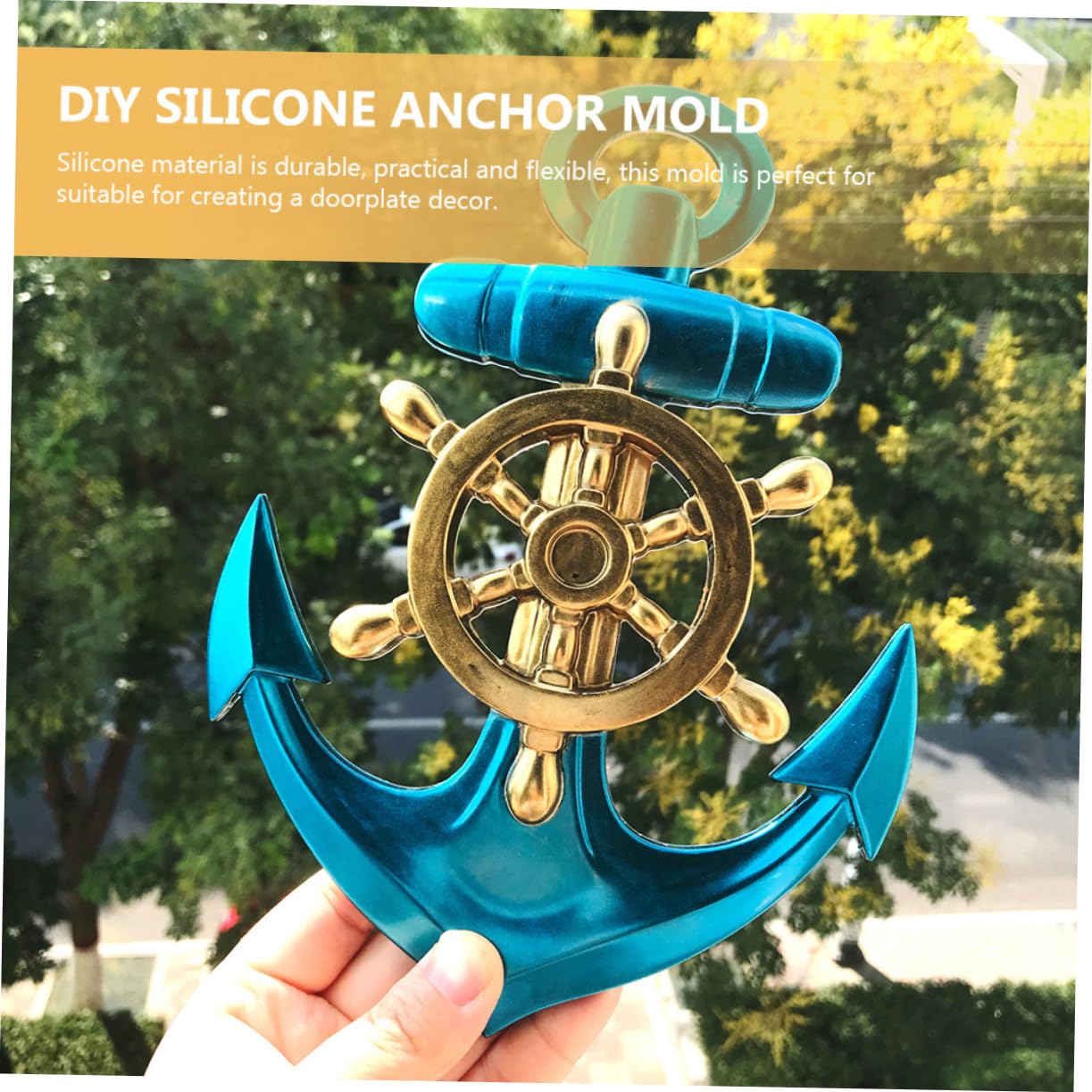 Angoily Stampo in Silicone a Forma Di Ancora 4 Pezzi Per Fai Da Te Decorazioni Murali, Materiale Flessibile Sicuro, Senza Odore, Per Creazioni Artigianali Personalizzate