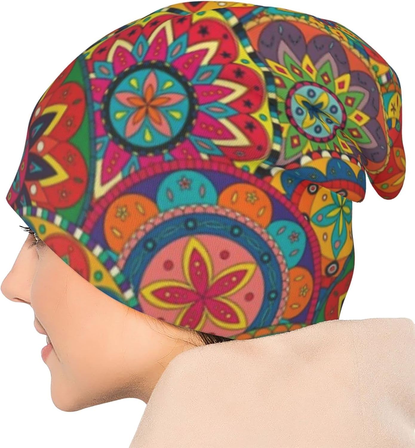 Boho Beanie Chemo Hat Cancer Headwear Knitted Hats Baggy Slouchy Scarf Cap for Adults Women Men - Image 6