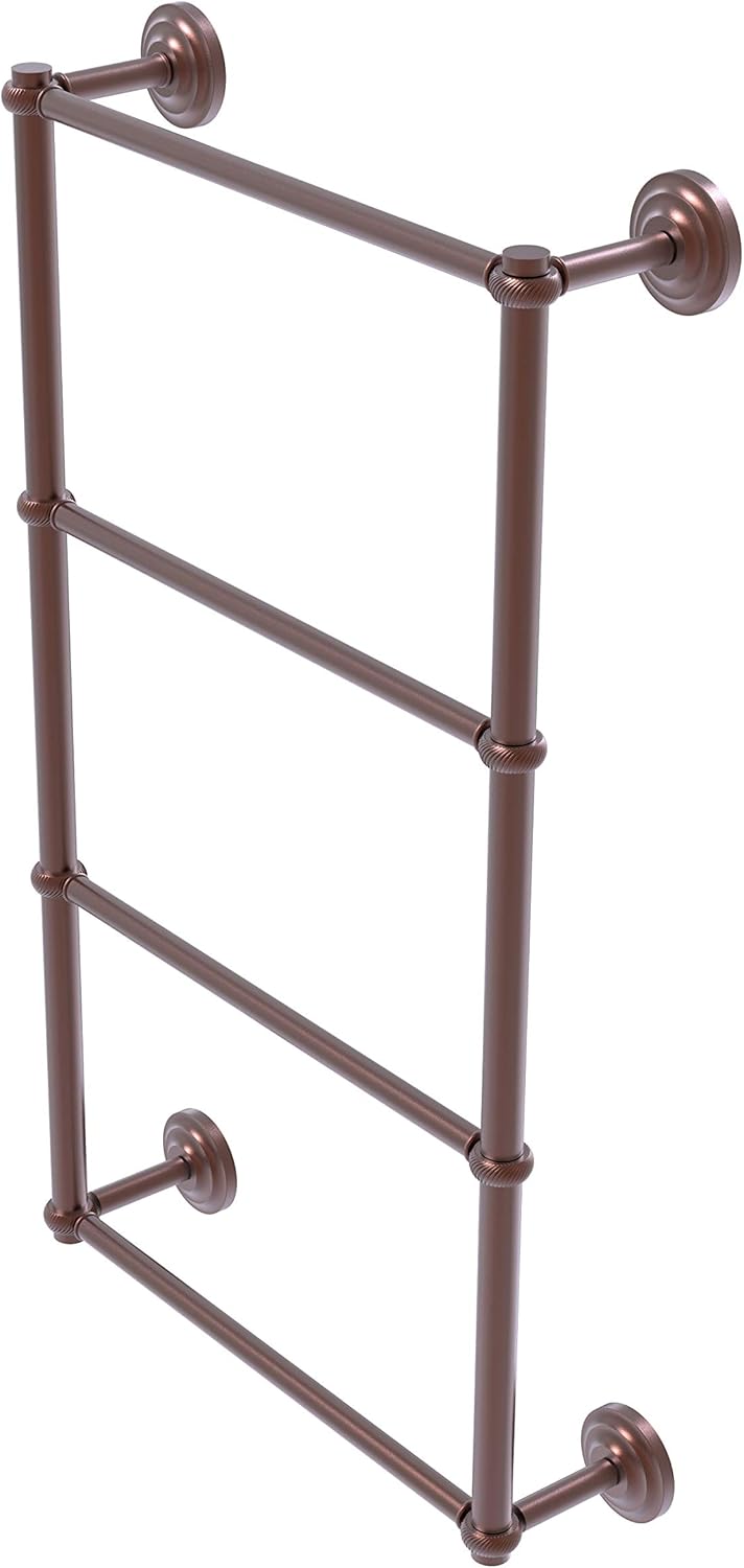 Allied Brass Que 4 Tier 24 Inch Ladder Towel Bar with Twisted Detail - QN-28T-24-BKM - Matte Black