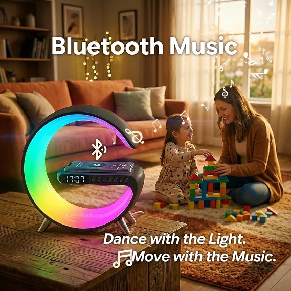 5 in 1 LED Table Lamp with Wireless Charging Bluetooth Speaker