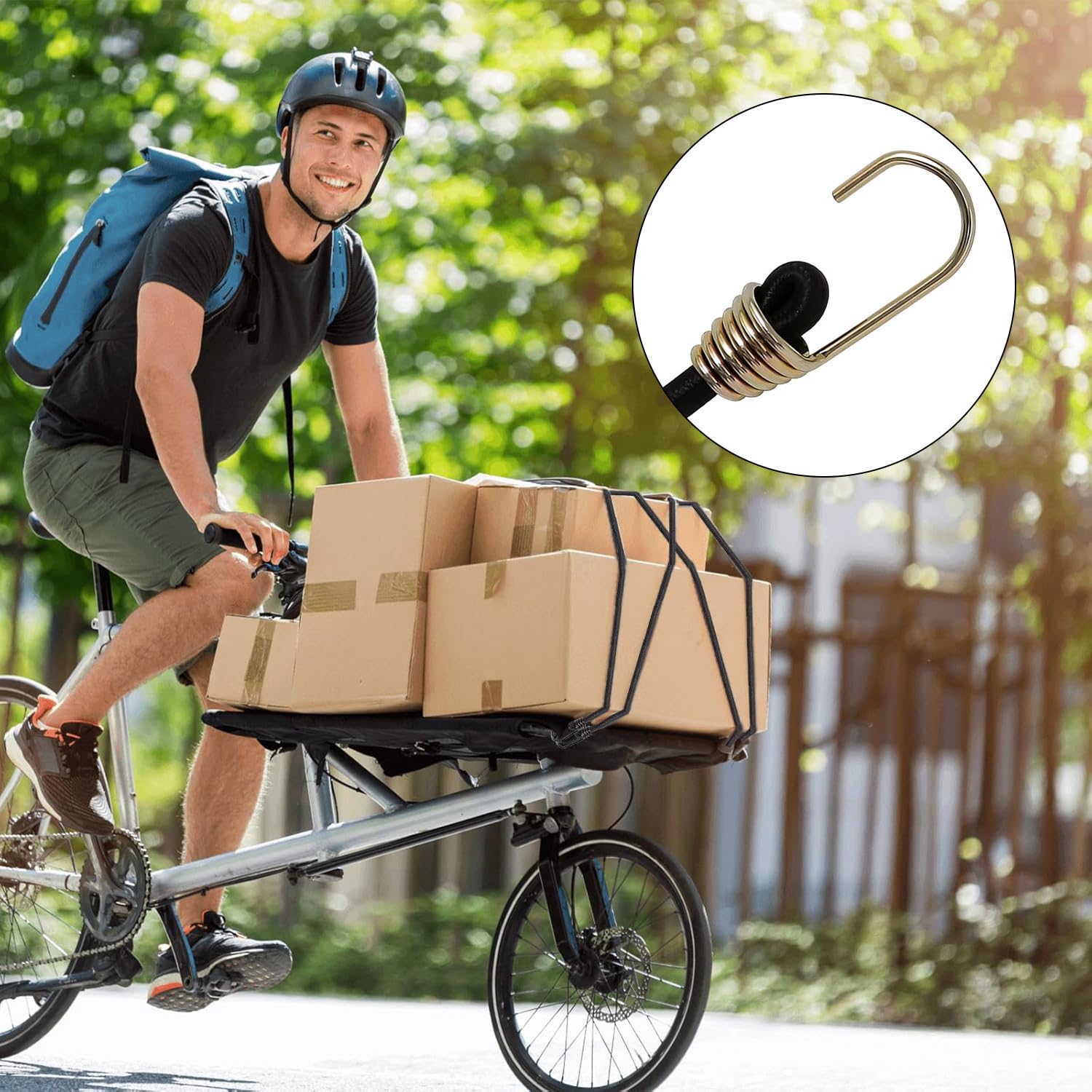 COM-FOUR® Set Di Tenditori In Gomma Da 10 Pezzi - Tenditori Per Bagagli - Espansori Con Ganci - Cinghie Elastiche Per Il Fissaggio Del Carico - Cinghia Di Tensione