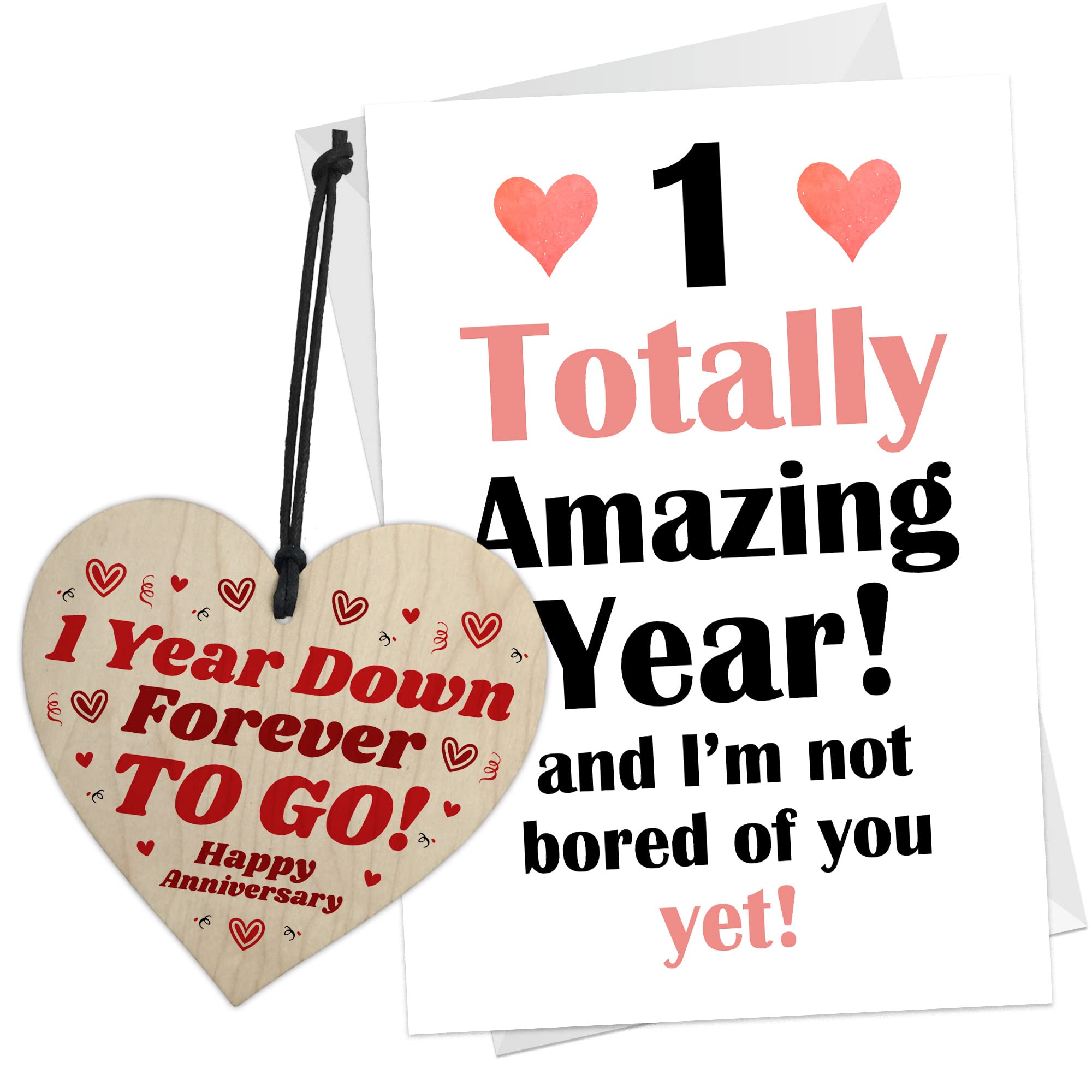 RED OCEAN 1st Anniversary Card Gift For Boyfriend Girlfriend FUNNY Anniversary Card For Him Her FOREVER TO GO First Anniversary Present Gift For Couple