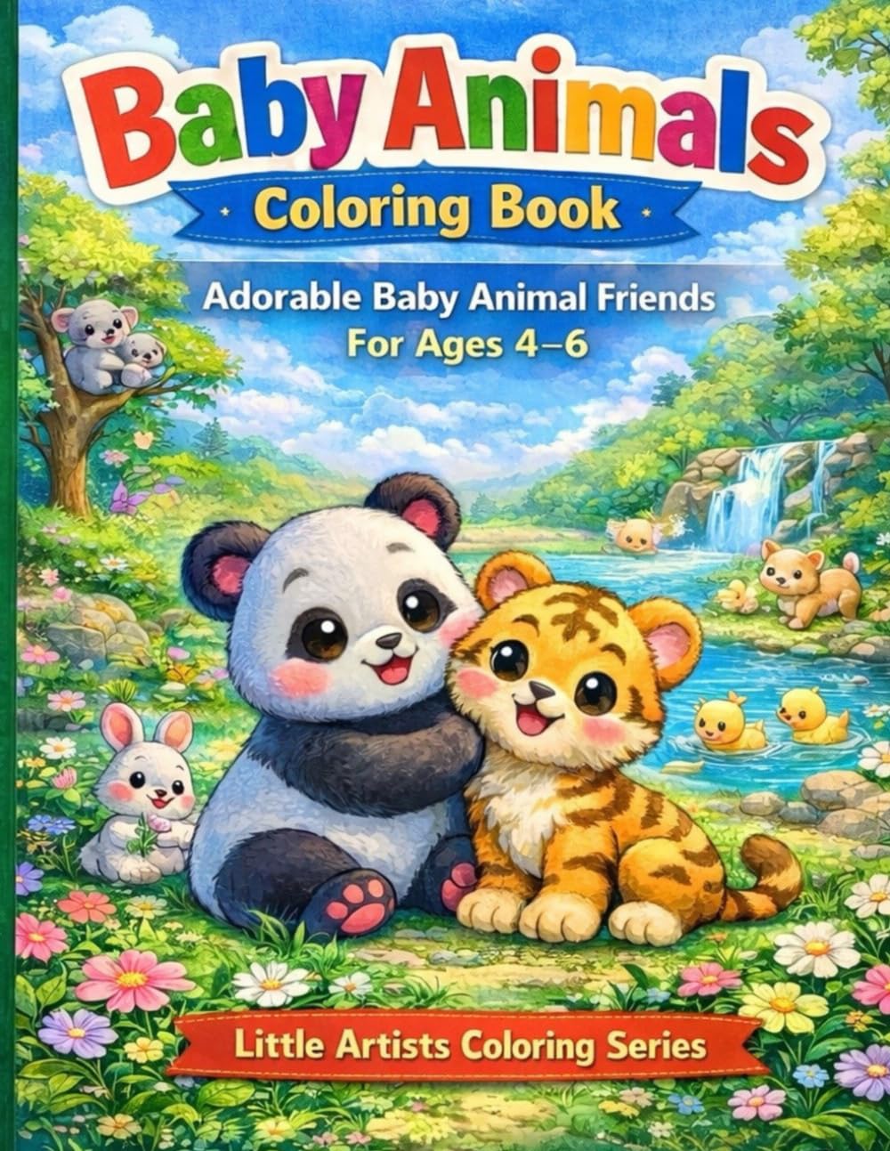 Baby Animals Coloring Book for Kids Ages 4–6: Adorable Baby Animal Friends with Big, Bold Outlines | Little Artists Coloring Series