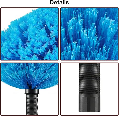 Miniatura 4 de Plumero de telaraña, plumero para techos altos, paredes, cerdas rígidas medias para limpieza interior y exterior