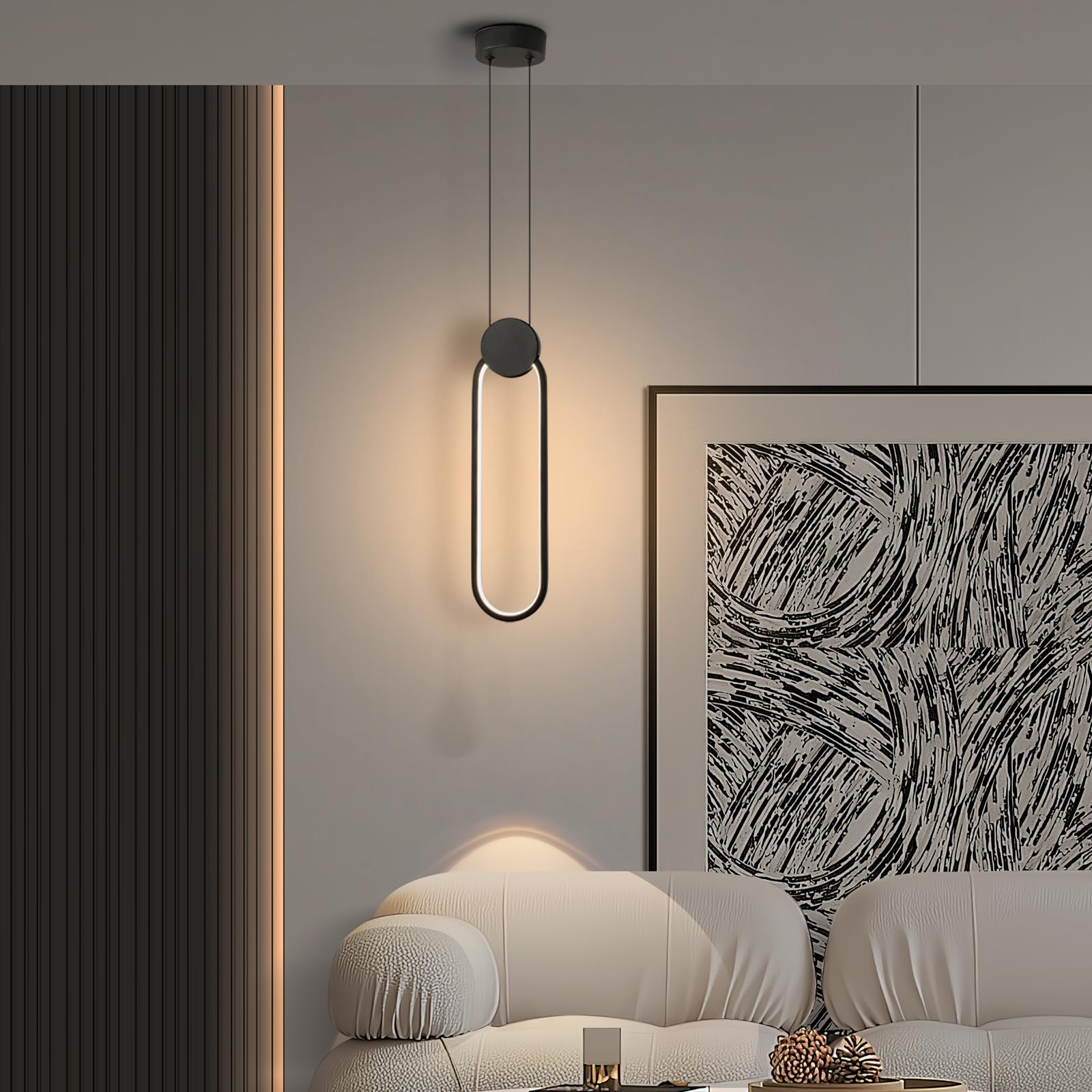 2 Pezzi Lampadario 11W LED Moderna Lampada a Sospensione in Alluminio Lampada da soffitto Creativa per Cucina Sala da pranzo Soggiorno Camera da letto, nero