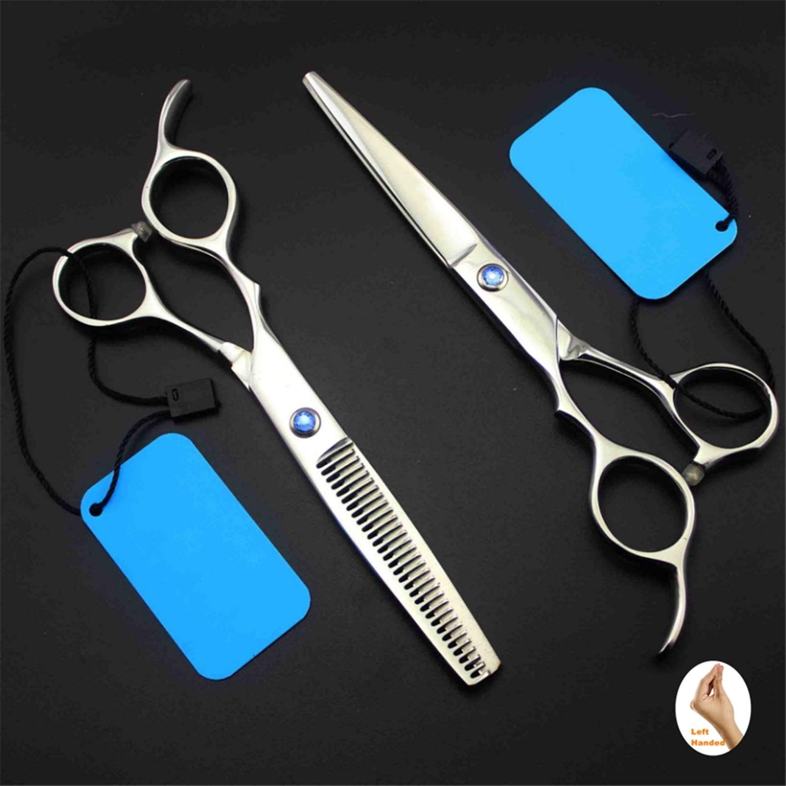 Ciseaux de coiffure professionnels pour gaucher pour désépaissir et couper les cheveux