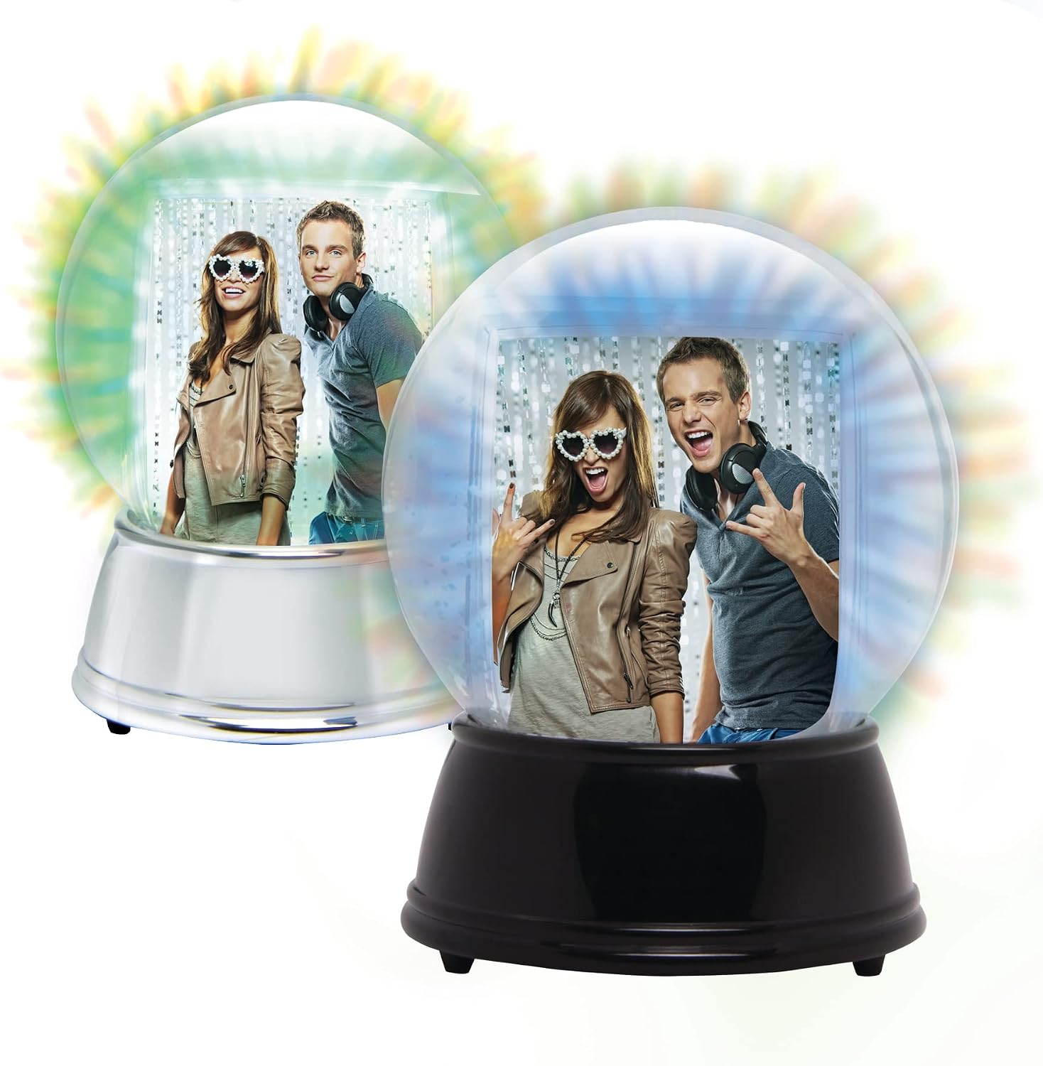 Neil Enterprises Inc. Large LED Light Up Photo Snow Globe with Black Base image 3
