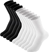 Irisbear Women's Crew Socks 5 Pack - Lightweight Thin Cotton Athletic Gym Socks with Arch Support