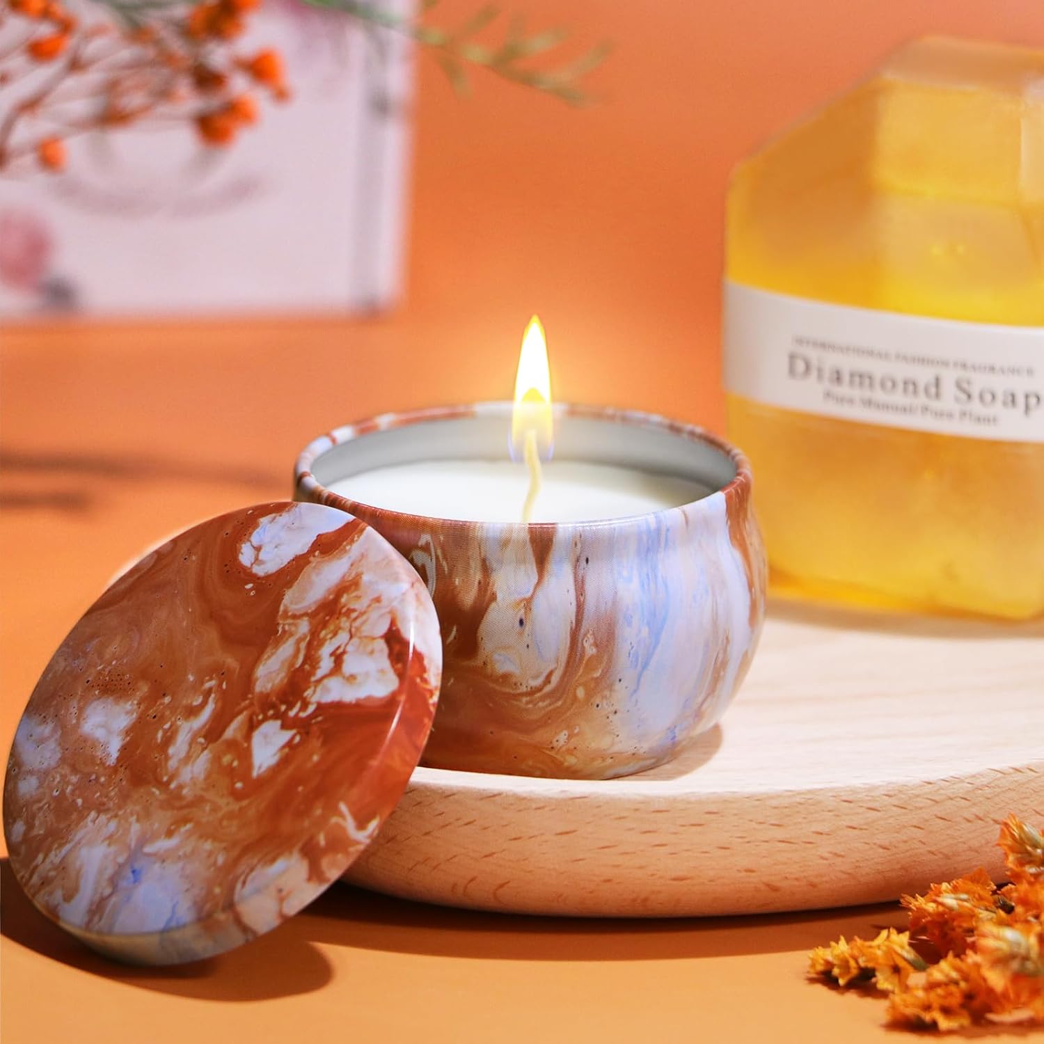 Best Friend Birthday Gifts for Women Friendship, Get Well Soon Gift Basket, Spa Self Care Package Kit, Feel Better Gift Set, Anniversary Retirement Thinking of You Gift Box for Mom Sister Wife, Orange - Image 4