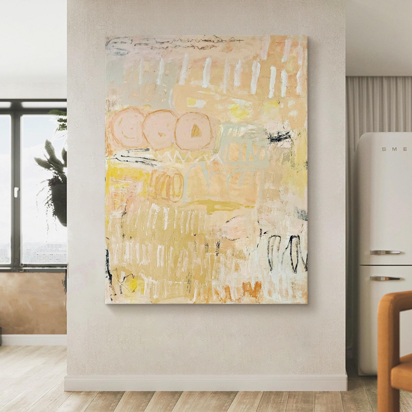 Peinture abstraite Morandi sur toile pour une atmosphère zen à la maison