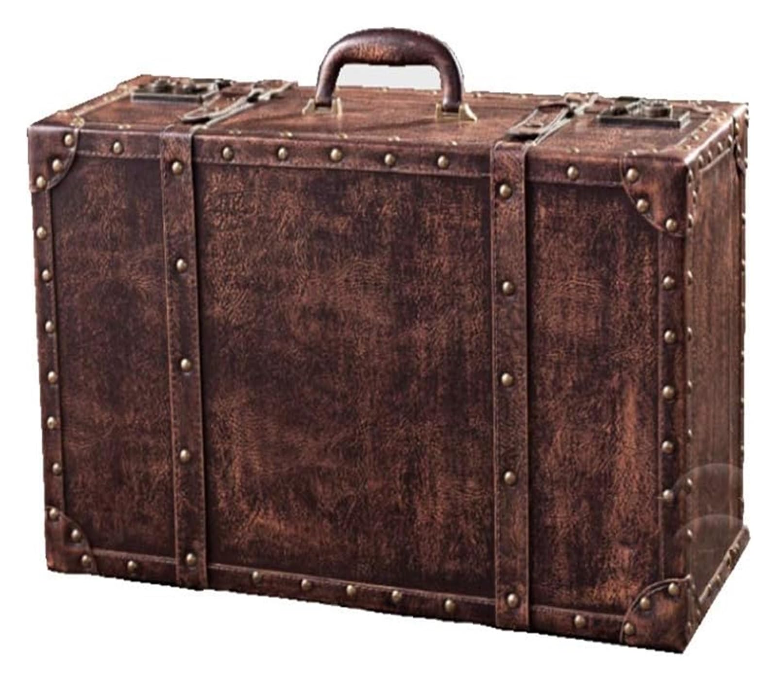 Maleta retro de madera con remaches metálicos y cierre de seguridad G-3