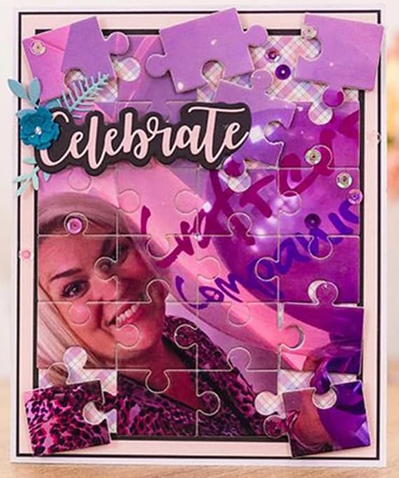 hinana Rectangle Puzzle Frame Metal Die Cuts,Rectangle Puzzle Background Cutting Dies Cut Stencils for DIY Scrapbooking Photo Decorative Embossing Paper Dies for Scrapbooking Card Making