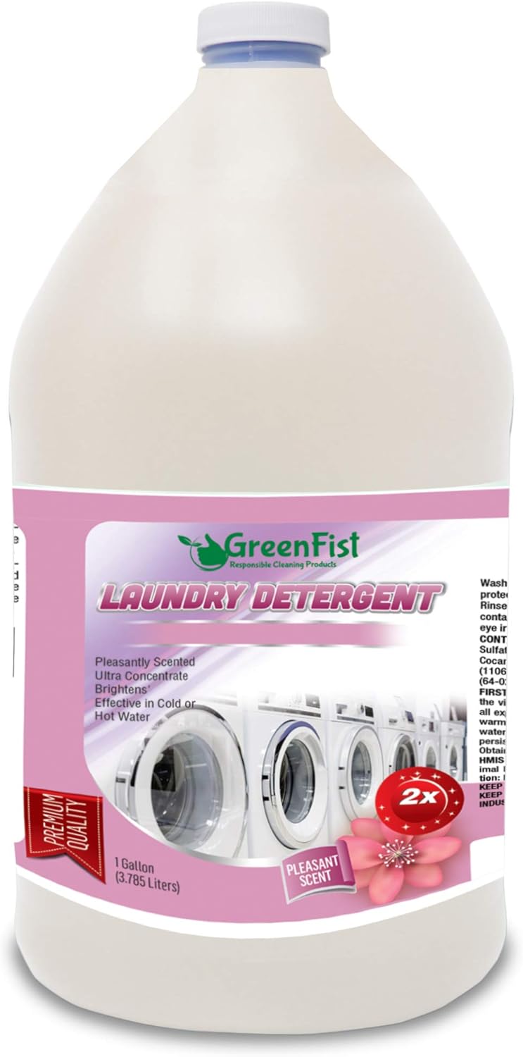 GreenFist Liquid Laundry Detergent Washing [ 80 Loads ] Fresh Pleasant Scent, 128 Ounce (1 Gallon)