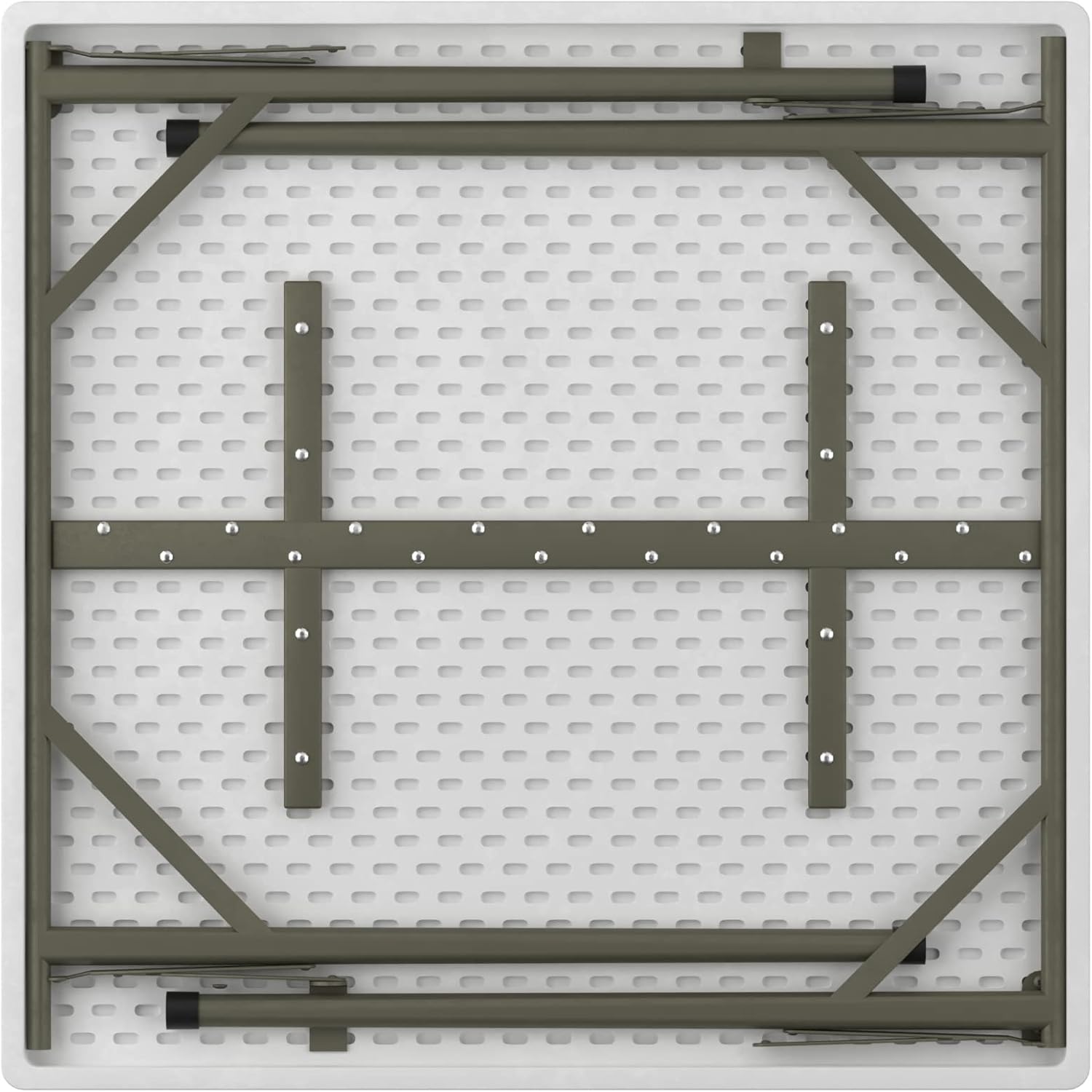 34" Square Granite White Heavy-Duty Blow Molded Plastic Folding Table