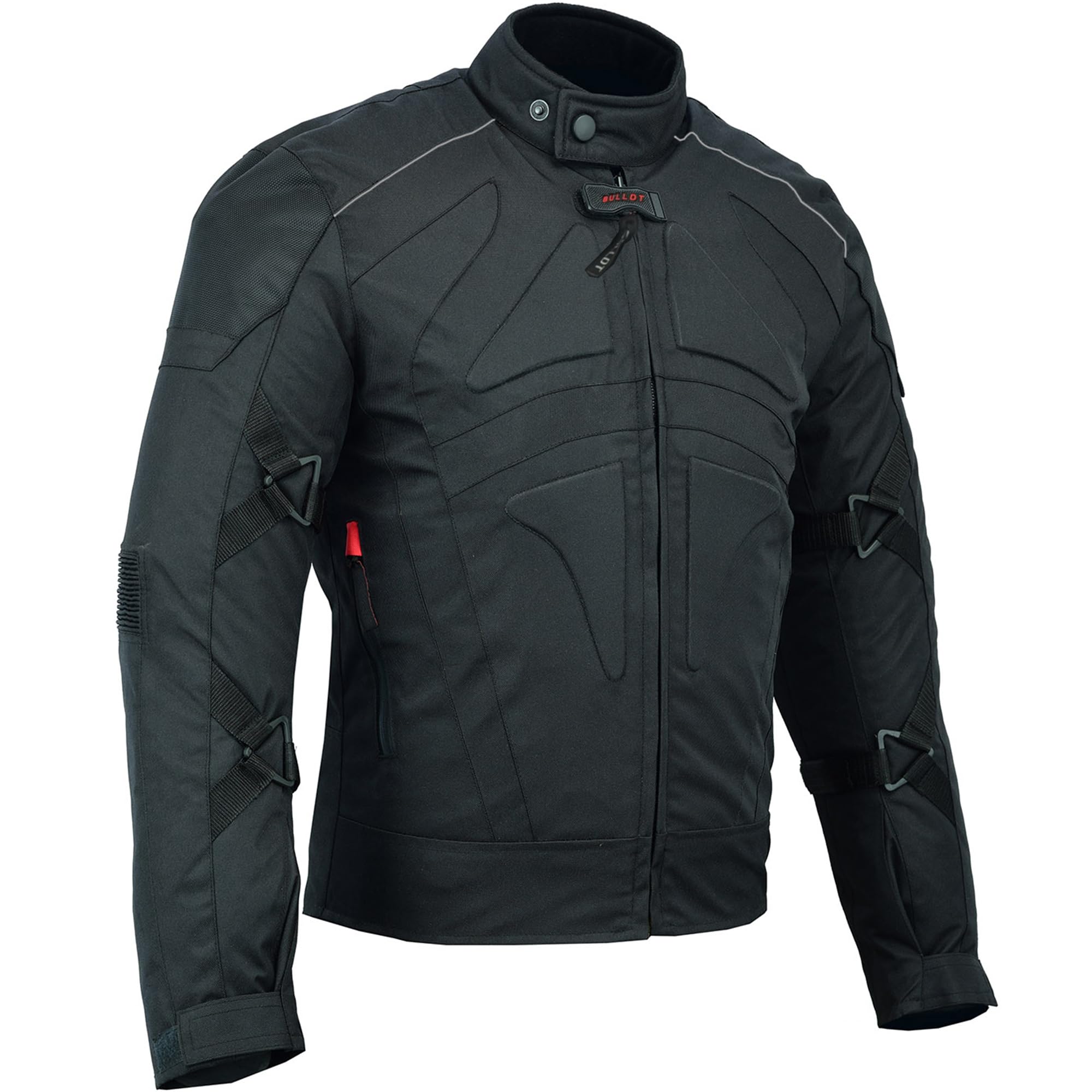 BULLDT Motorradjacke Herren textil kurze Bikerjacke mit CE2-Protektoren - Sportlich Bodyfit dehnbaren Einsätzen, 4 Taschen, Abnehmbar Futter, aus 4 Schichten, Winddicht, Reflektierend -