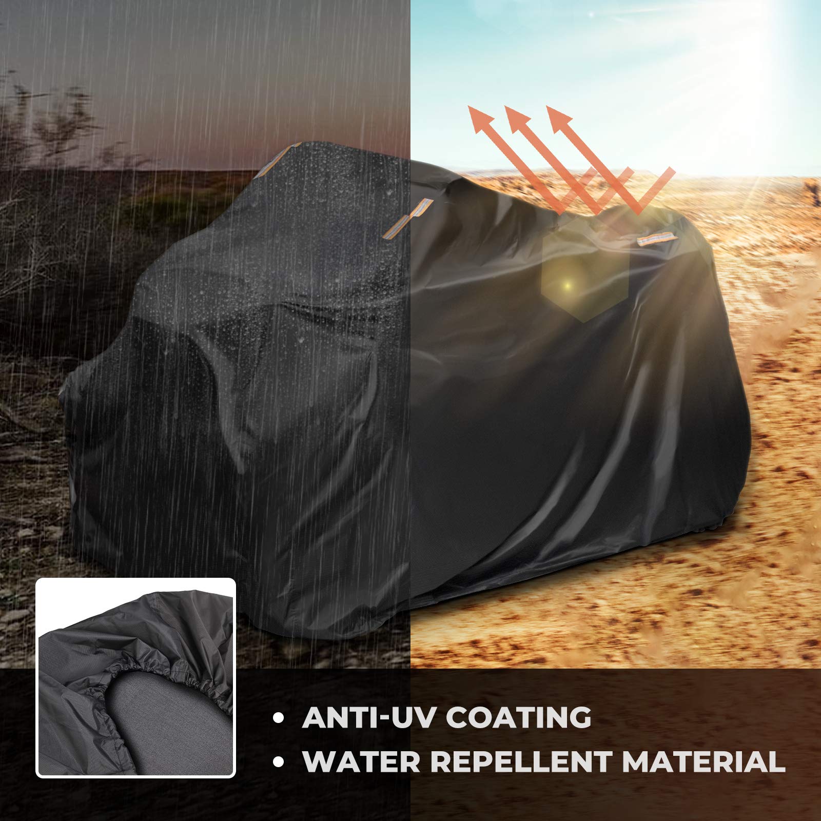 KEMIMOTO Funda Impermeable Universal para ATV, Tejido Oxford Oxford 300D, Resistencia al Viento, Bandas Reflectantes