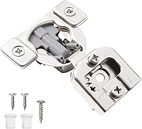 Vista 8 de TOUCH Bisagras compactas para gabinete (10 pares, 20 piezas) de cierre suave, marco frontal de 3/4 pulgadas superposición, bisagra oculta