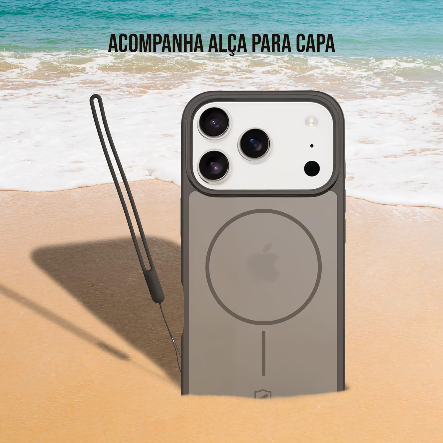 Gshield Capa Case Wave Anti-impacto com Cordão de Pulso Incluso, Lateral Antiderrapante, Compatível com Magsafe (Preto Fumê, iPhone 17 Pro Max) Gshield Capa Case Wave Anti-impacto com Cordão de Pulso Incluso, Lateral Antiderrapante, Compatível com Magsafe (Preto Fumê, iPhone 17 Pro Max)