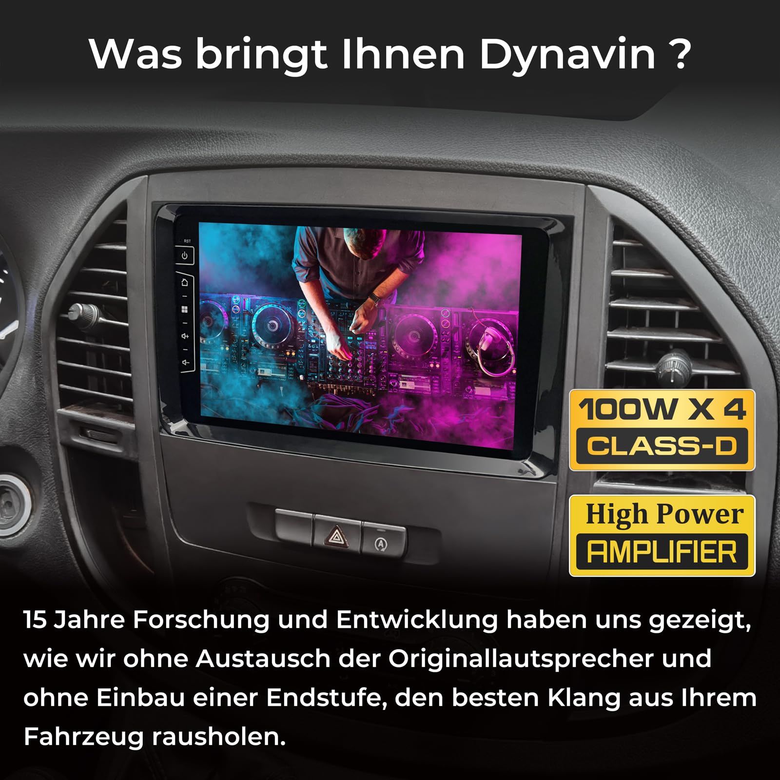 DYNAVIN Radio samochodowe z systemem Android dla Mercedes Sprinter Vito Viano Klasa A: 9-calowe radio OEM z bezprzewodową funkcją CarPlay i Android Auto | Wyświetlacz słuchawkowy | Dab+ Radio: