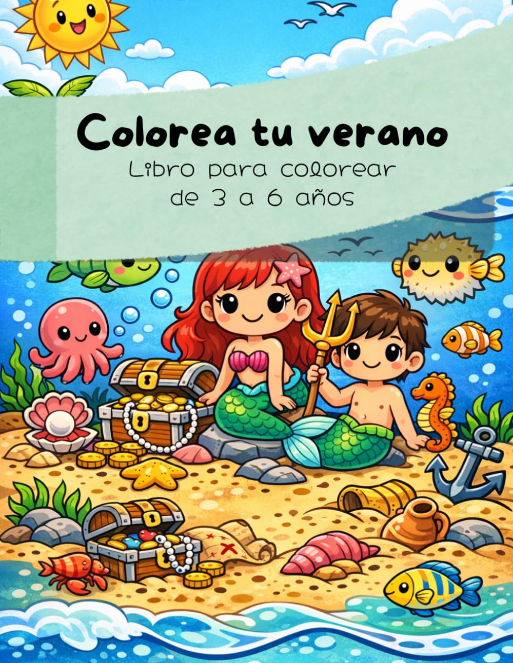 Colorea tu verano: Libro para colorear de 3 a 6 años