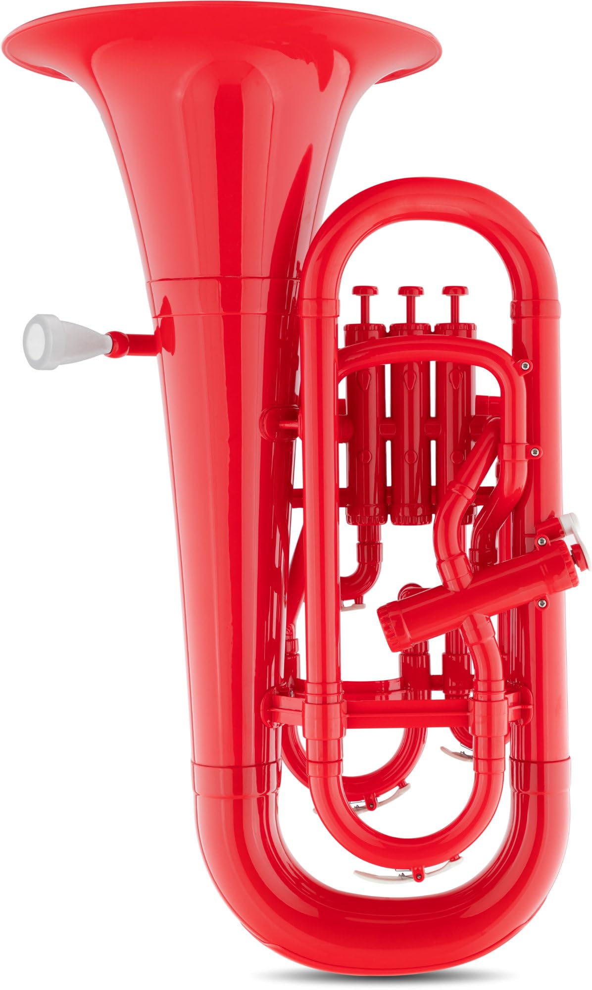 Classic Cantabile MardiBrass Euphonium Bb en plastique - 4 pistons en aluminium - seulement 2,2 kg - avec embouchure et housse - rouge