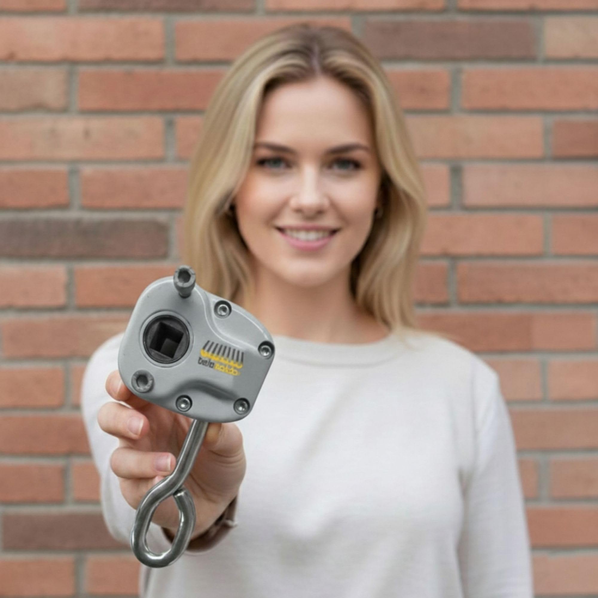 Teletoldo Máquina Elevación Cuadrada para Toldo Extensible Color Plata | Relación 1:8 | Metálica, Desmontable | con Tornillos de Fijación | Recambio Profesional